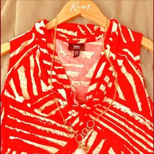 Mossimo Cowl Neck Sleeveless Orange Top XXL NWT